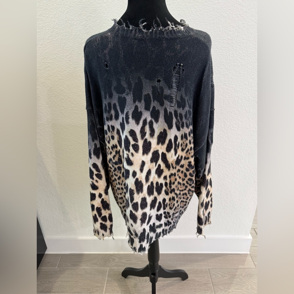 R13 100% Cotton Oversized Sweater in Faded Leopard Print Size Small VGUC - Picture 6 of 11